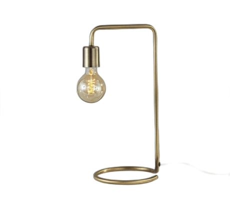 Antique Brass Metal Desk Lamp with Vintage Edison Bulb