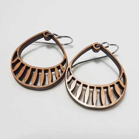 Basket Earrings in wood