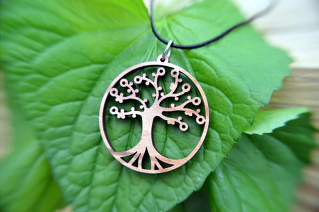 Cherry Tree of Life Pendant with Leather Cord