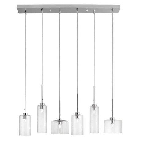 Horizontal Pendant Light with 6 Industrial Chic Lights