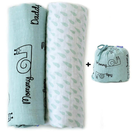 Luxurious Milk&Moo Sangaloz Baby Muslin Swaddle Blanket Duo - 2 Pack