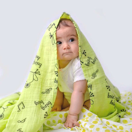 Luxurious Ultra-Soft Green Cacha Baby Swaddle Blanket
