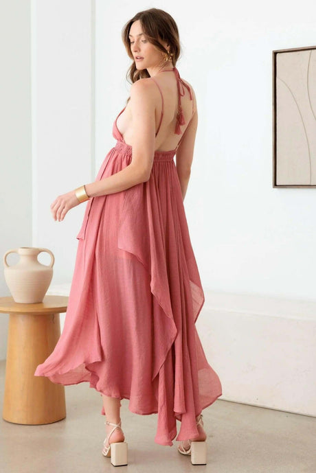 "Boho Chic Tassel Maxi Dress with Sparkling Fringe Style ✨"