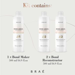 Bond Angel Multiplier Kit for Bleaching and Coloring Protection -500ml Step 1, 2, 2