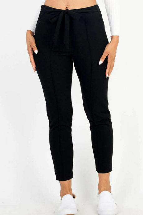 "Chic Knit Tie Front Pants: CAPELLA"