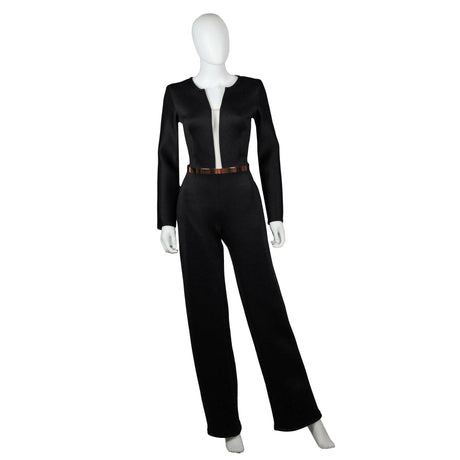 Chic V-Neck Jumpsuit with Long Sleeves