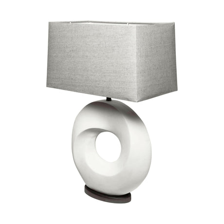 Contemporary White Resin Ring Table Lamp