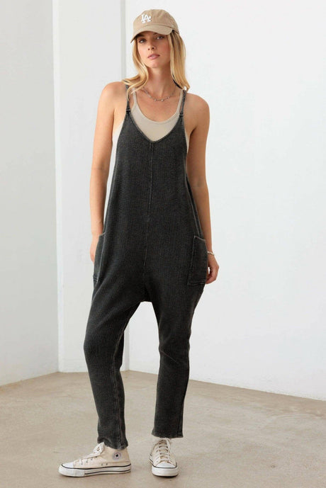 "Cozy Chic Waffle Knit Jumpsuit with Pockets! 💕 #ComfyChic"