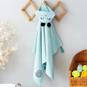 Cozy Milk&Moo Sangaloz Velvet Baby Hooded Towel - Keep Your Little One Snug!