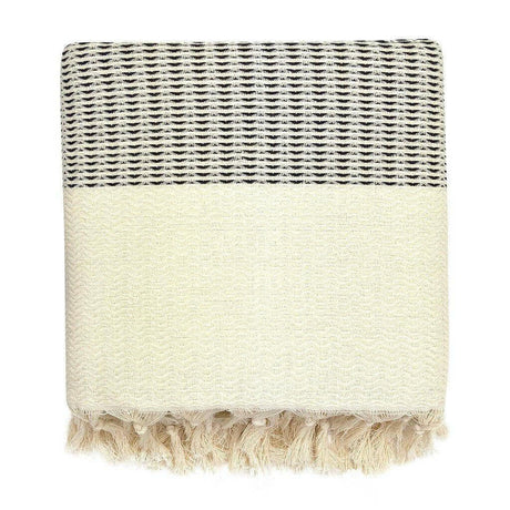 Cozy Wave Patterned Turkish Cotton Throw Blanket