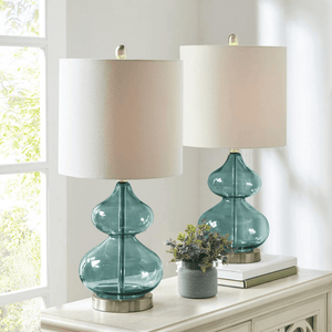 Curved Glass Table Lamp, Set of 2