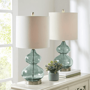 Curved Glass Table Lamp, Set of 2