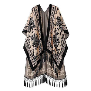 "Exquisite Bohemian Burnout Kimono - A Must-Have for Your Chic Wardrobe"