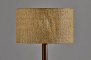 Floor Lamp with Brown Drum Shade and Tripod Base