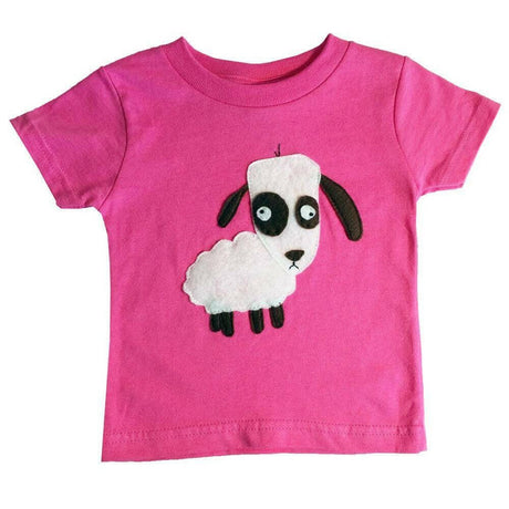 Kids Sheep Design T-Shirt - Special Collaboration Edition by Mi Cielo X Matthew Langille - Raspberry