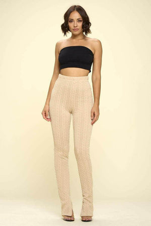 Knit Leggings with High Waist