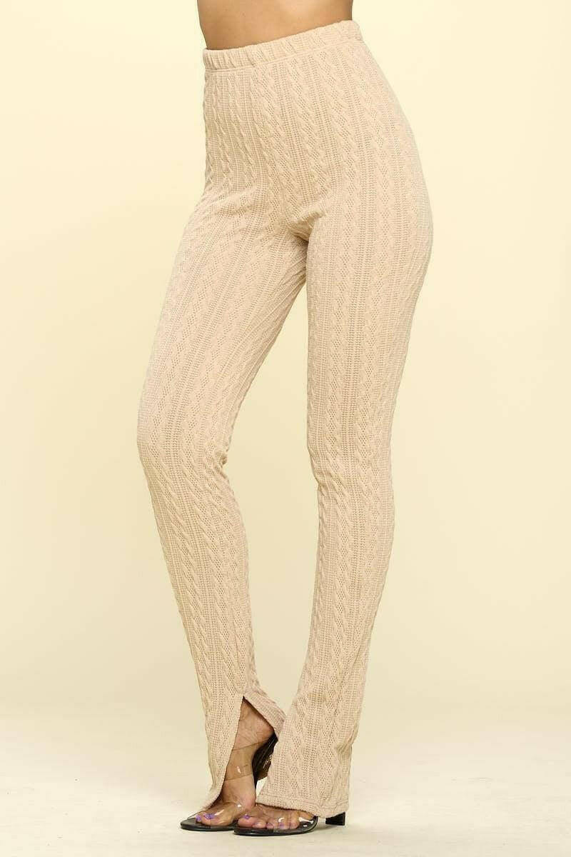 Knit Leggings with High Waist