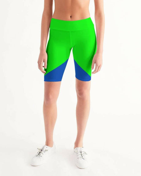 Lime Green Women's Mid-Rise Cycling Shorts