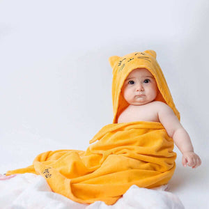 Luxurious Milk&Moo Tombish Cat Velvet Hooded Baby Towel