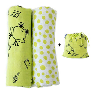 Luxurious Ultra-Soft Green Cacha Baby Swaddle Blanket