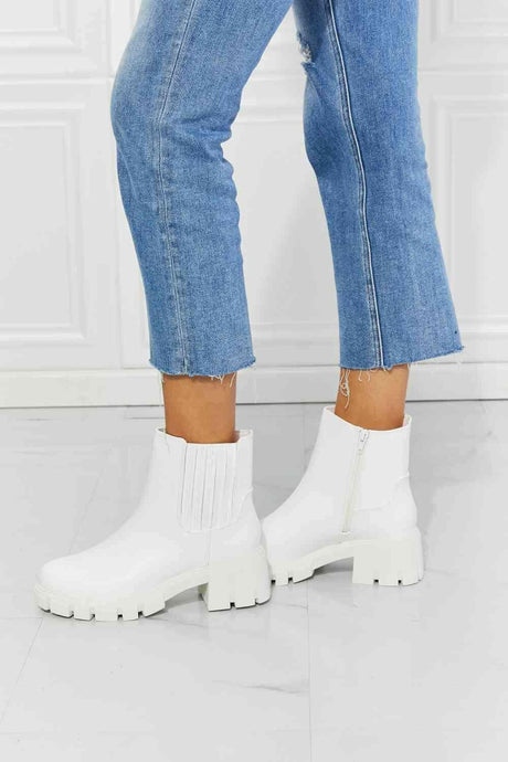 MMShoes White Platform Chelsea Boots