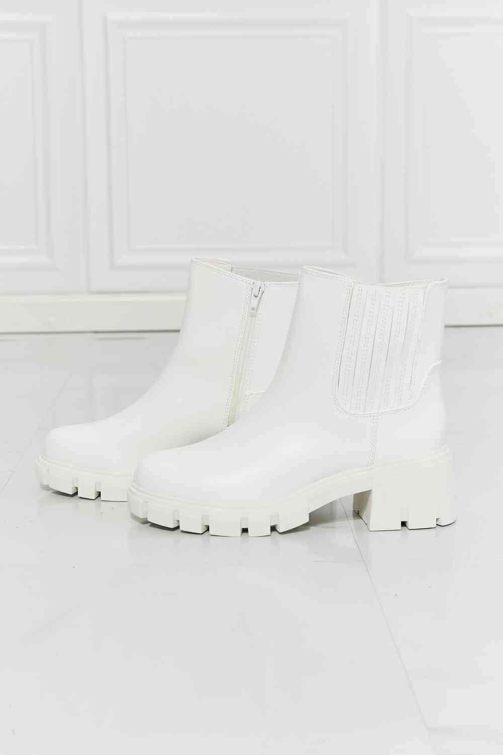 MMShoes White Platform Chelsea Boots