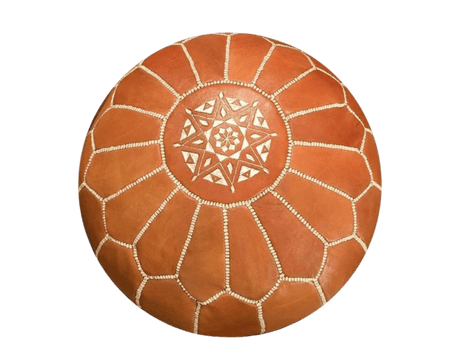 Moroccan  Round Pouf – Cozy Comfort in Earthy Elegance