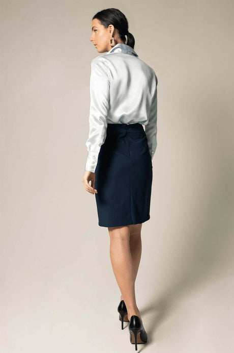 Navy Women's Classic Straight Skirt with Comfort and Style