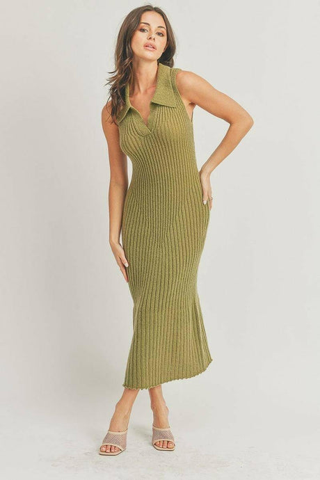 Soft and Cozy Olive Knit Dress in Luxuriously Warm Fabric