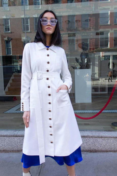 Sophisticated Monique White Winter Coat