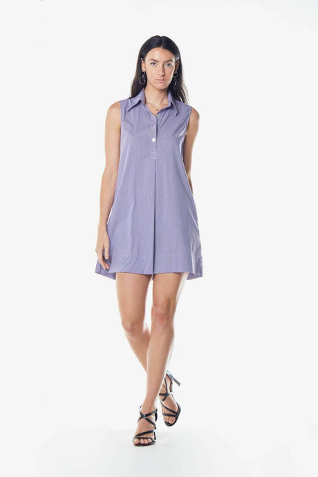 Stylish Sleeveless Cotton Dress in Elegant Purple