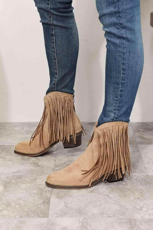 Western Fringe Fashionista Ankle Boots